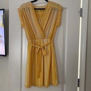 Yellow and White Striped Dress